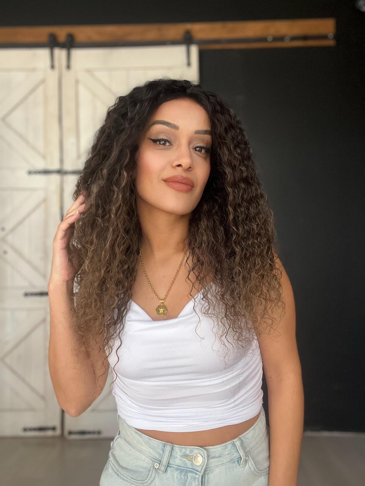 Yıka Çık orjinal su dalgası Tül peruk Işıltılı renk