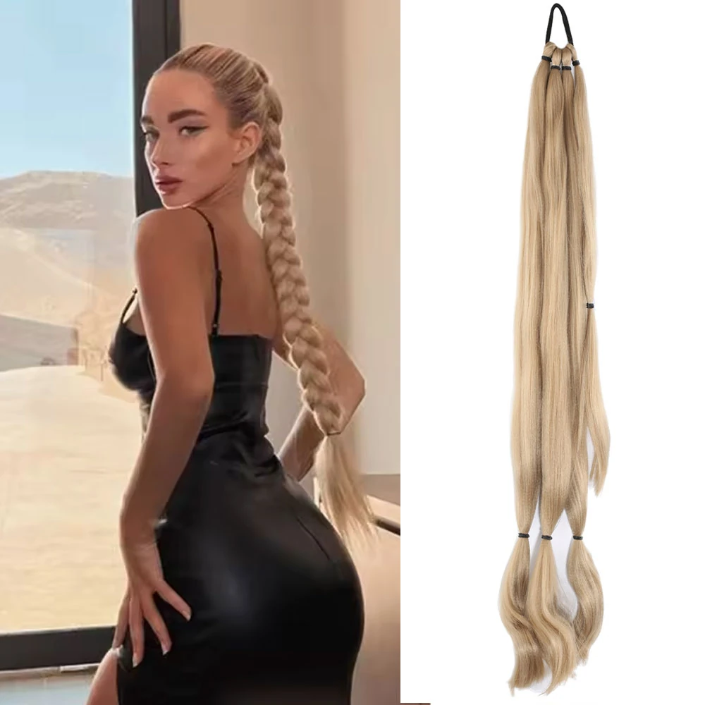 Üçlü Örgü Tokalı At Kuyruğu Küllü Sarı