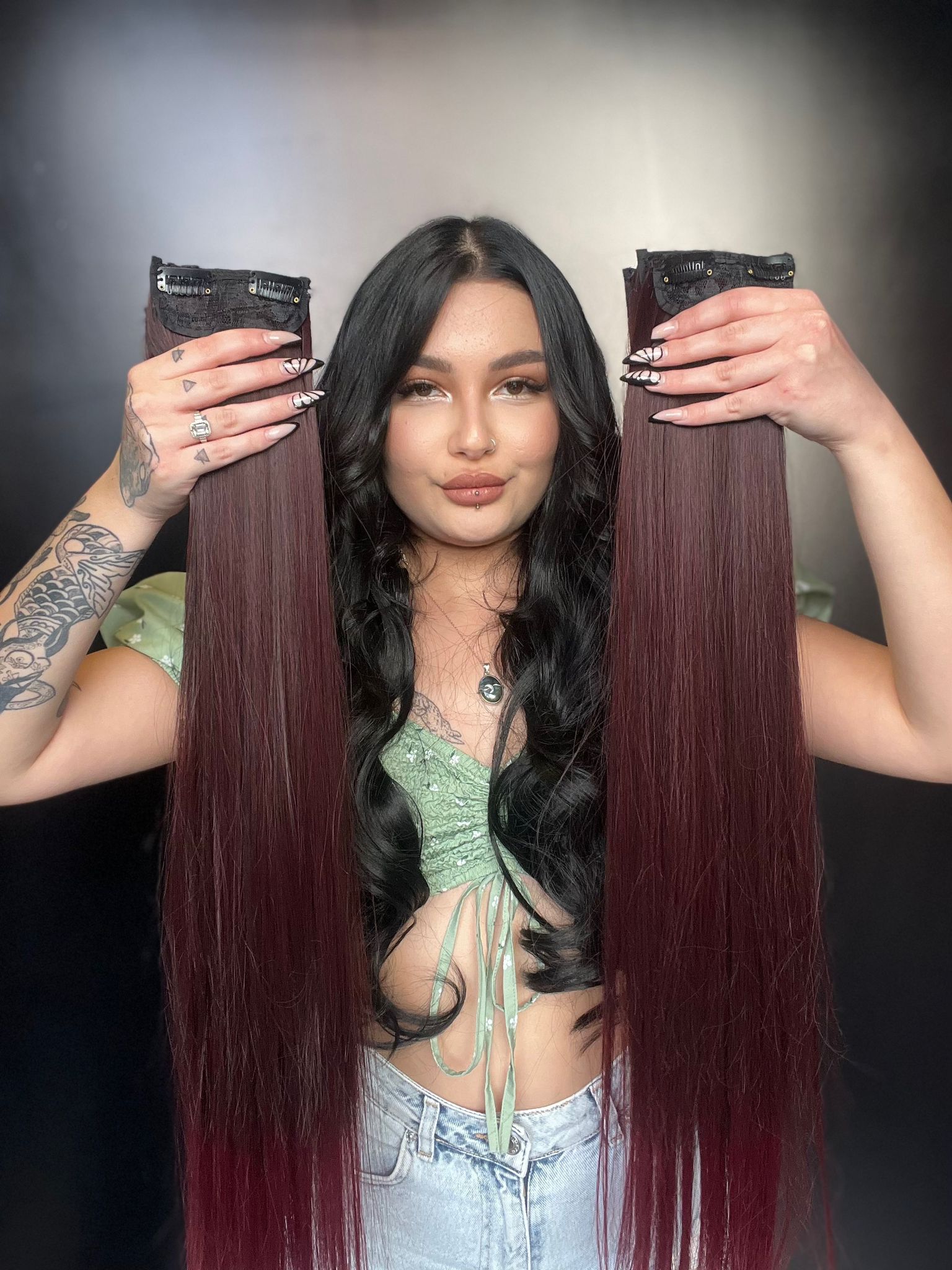 Düz 8 Parça Çıt Çıt - Koyu Kızıl