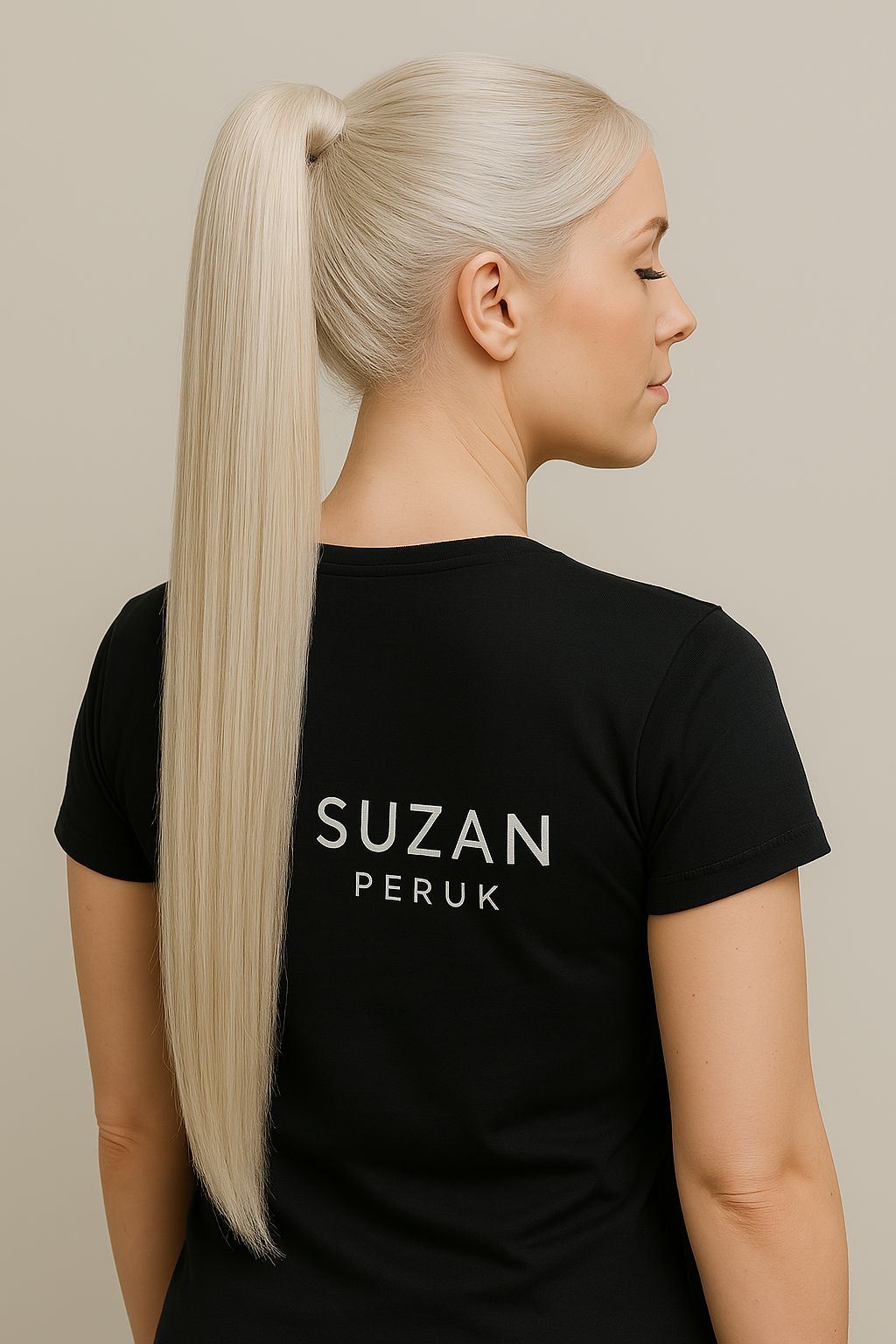 Gerçek saç Bağcıklı cırtlı boyanabilir fönlenebilir At kuyruğu Renk seçenekli