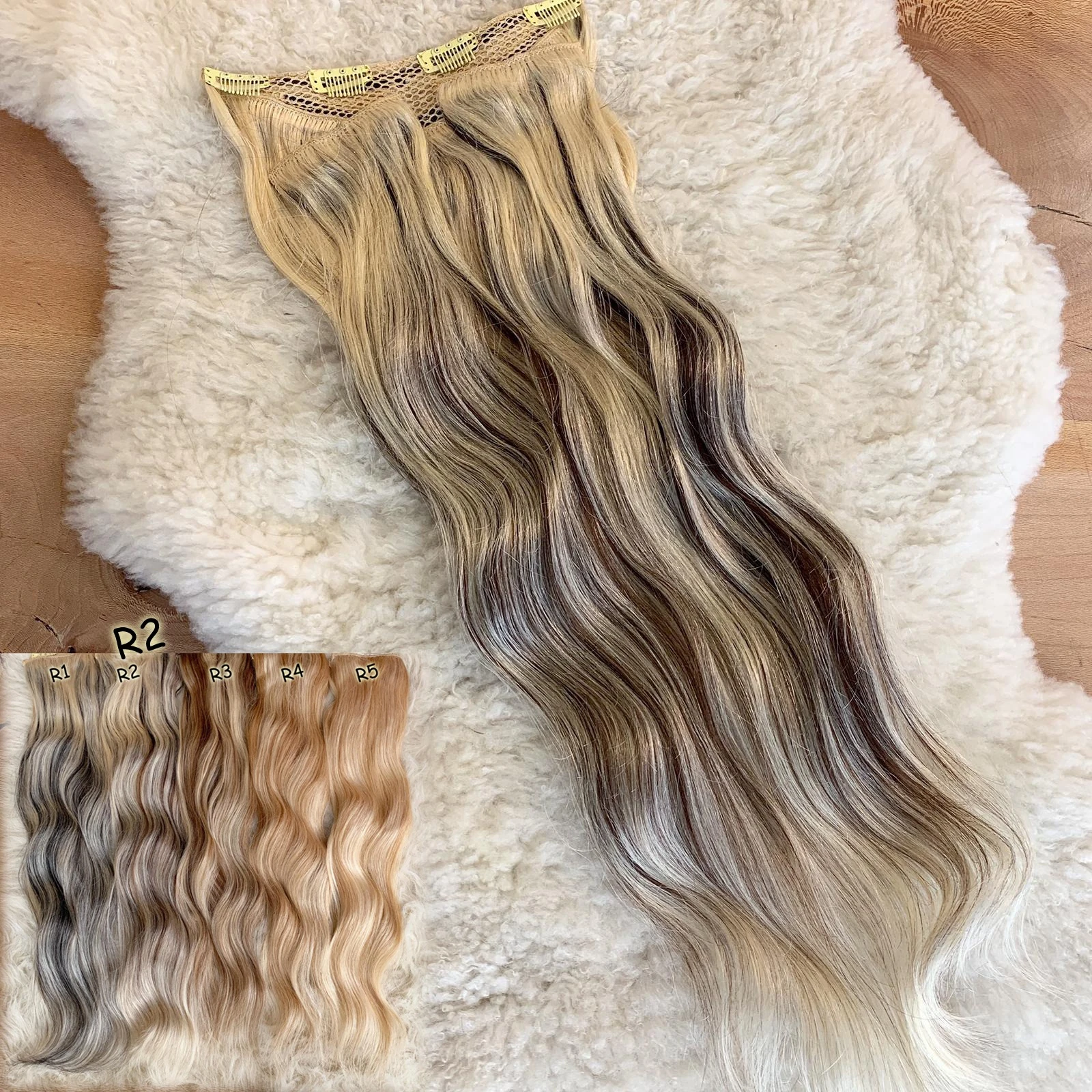 3 Parça Gerçek  Yarım Ay Çıt Çıt Saç 150gr