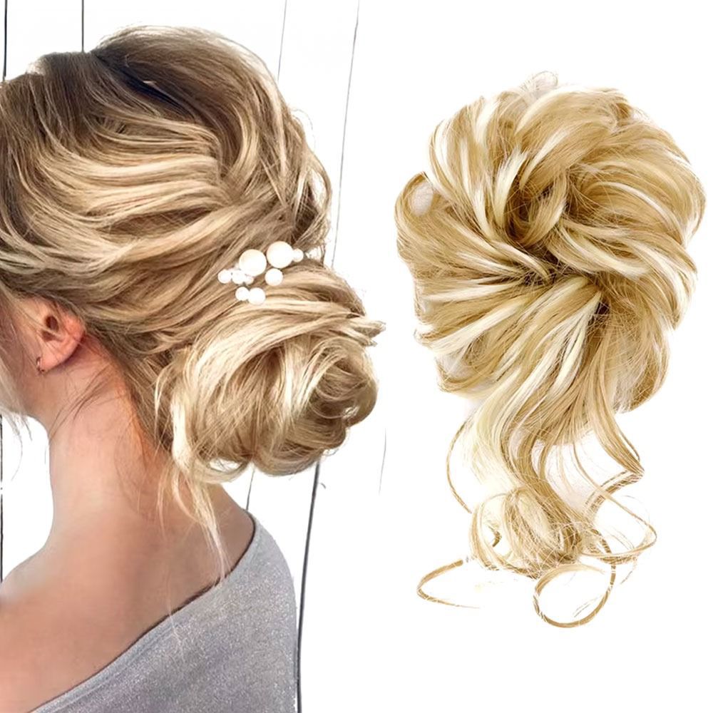 Saçlı Lastikli Topuz Toka - Büyük Aşağı dökümlü