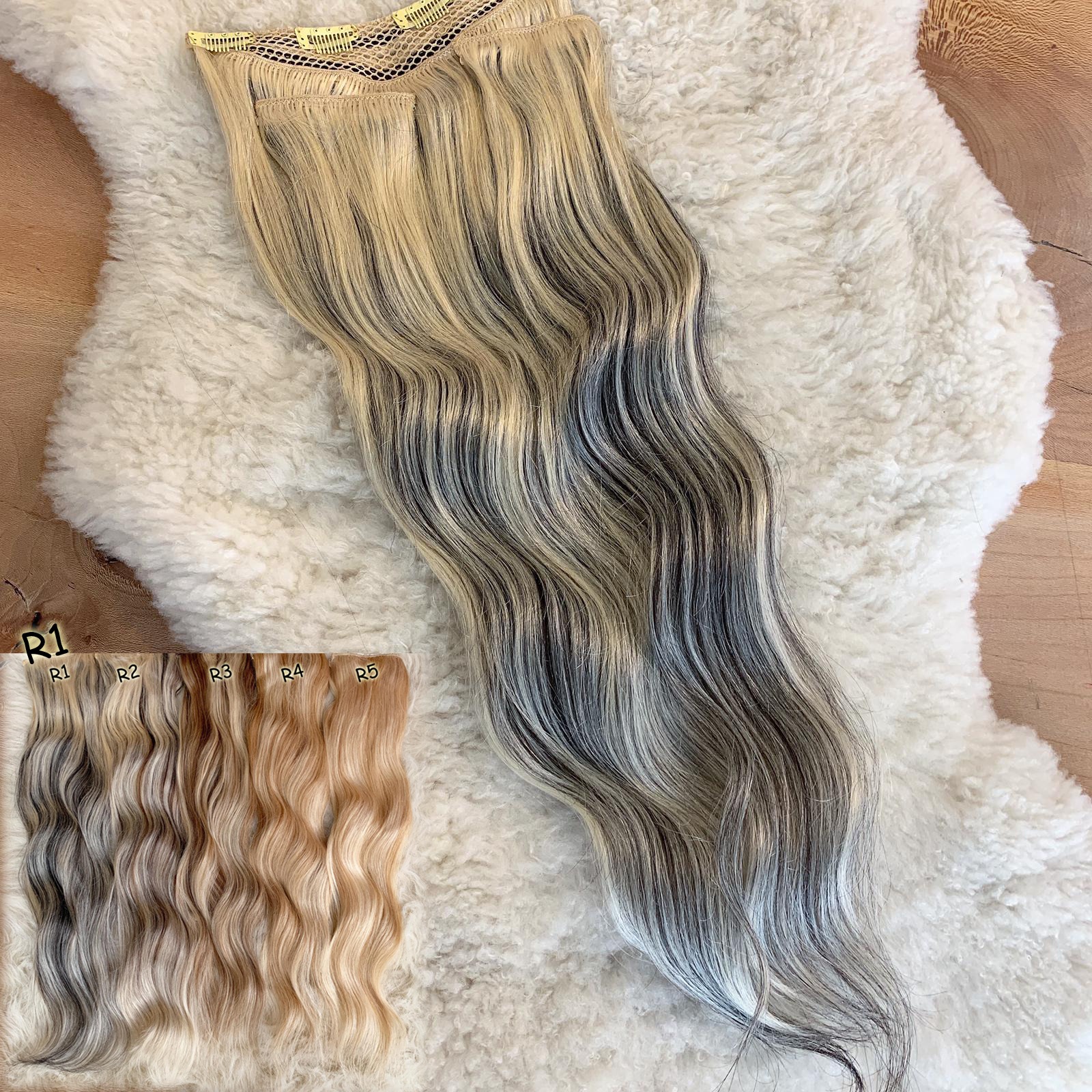 3 Parça Gerçek  Yarım Ay Çıt Çıt Saç 150gr