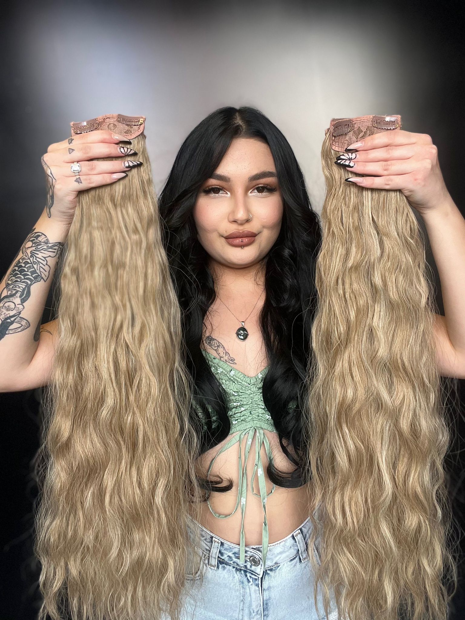 Afro  Dalgalı 8 Parça Çıt Çıt - Karamel Platin Röfleli