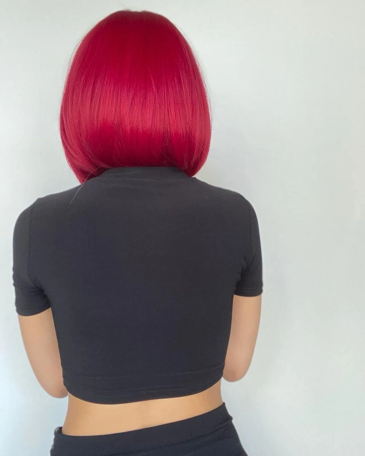 Kısa Küt Perçemli Fiber Sentetik Peruk - Kızıl