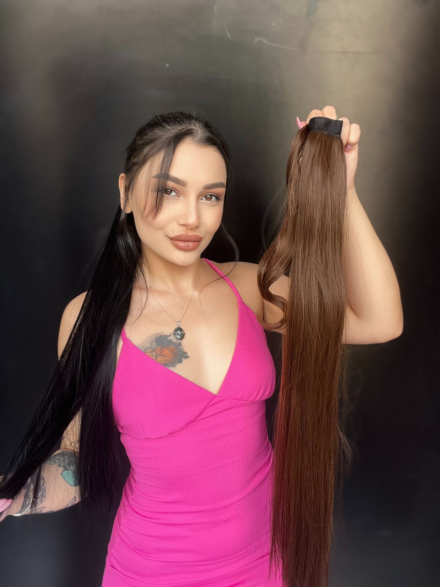 Cırtcırt Bağcıklı Tak çık Düz uzun at kuyruğu Kahverengi