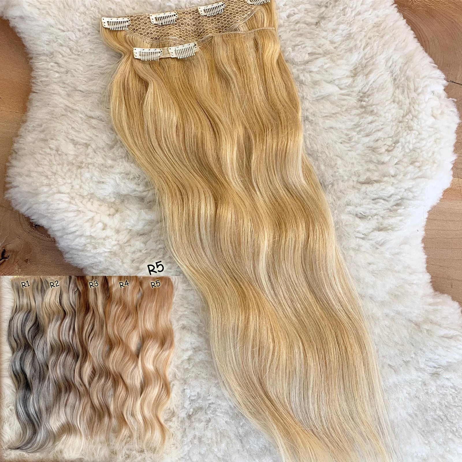 3 Parça Gerçek  Yarım Ay Çıt Çıt Saç 150gr