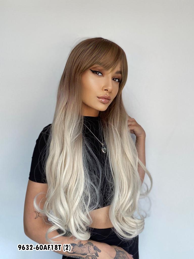 Kahküllü Uzun Dalgalı Fiber Sentetik Peruk - 60A18T