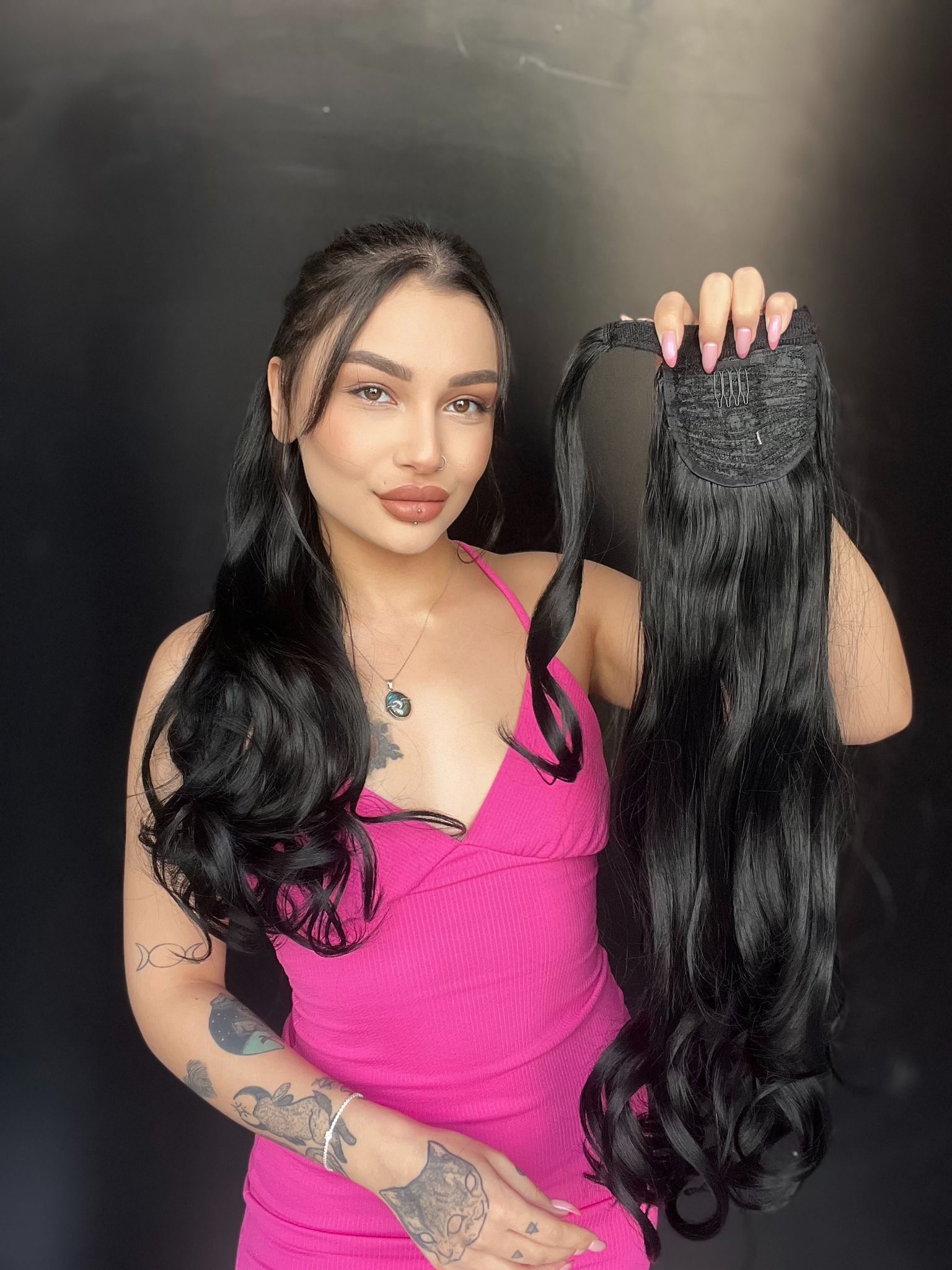 Cırcırtlı Bağcıklı At Kuyruğu Tak çık Siyah