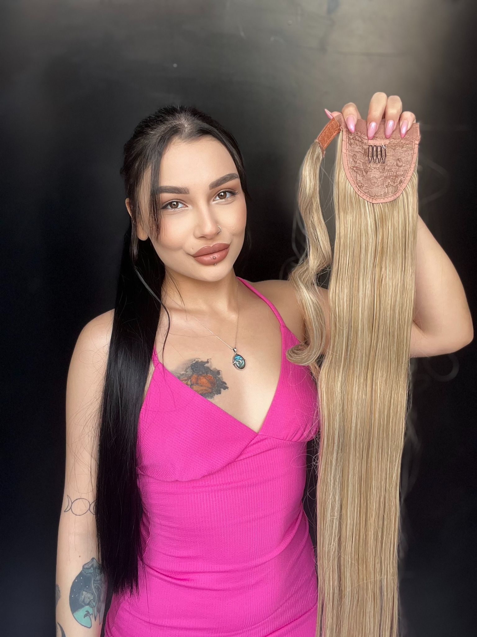 Cırtcırt Bağcıklı Tak çık Düz uzun at kuyruğu Sarı ışıltılı