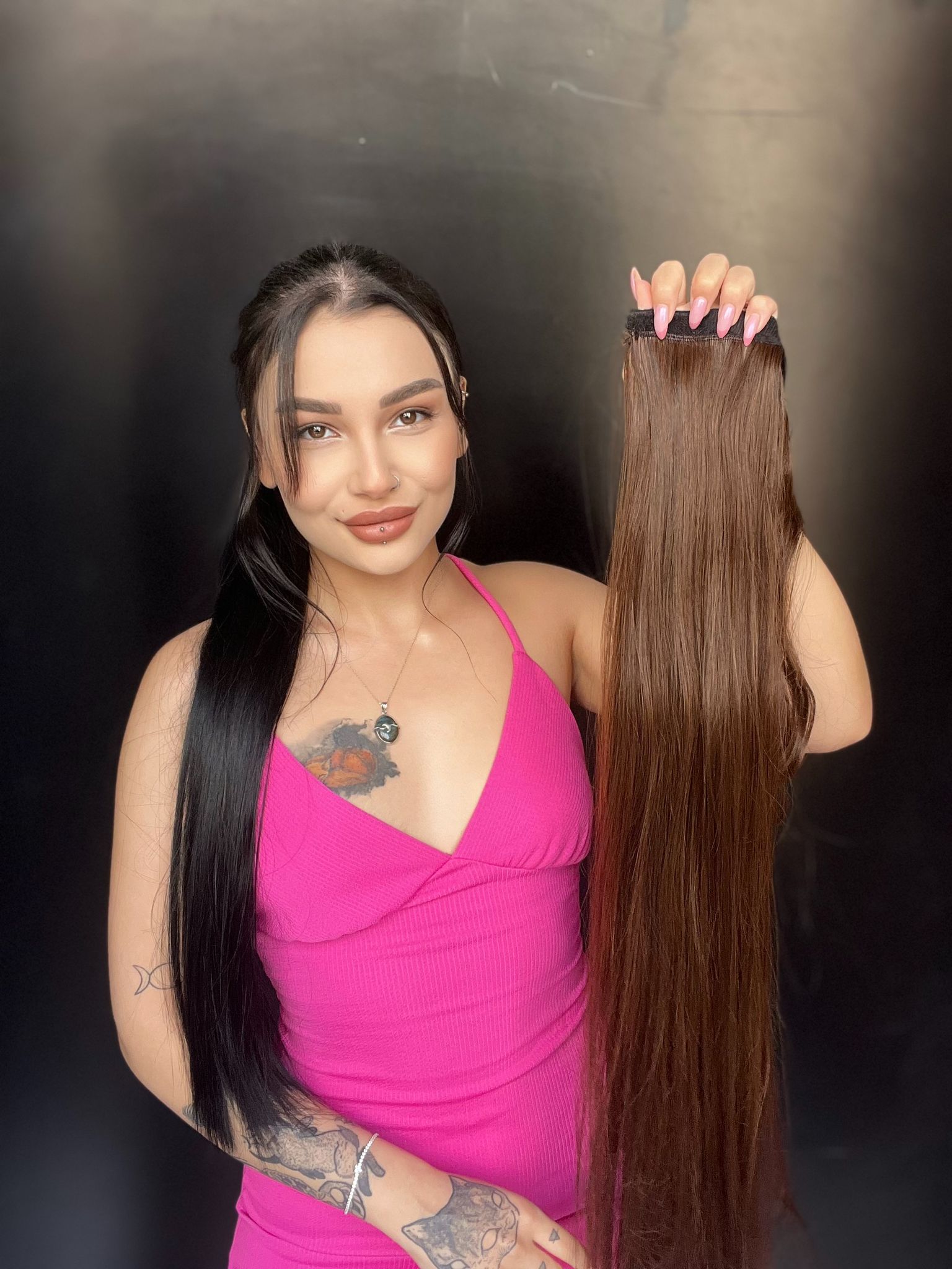 Cırtcırt Bağcıklı Tak çık Düz uzun at kuyruğu Kahverengi