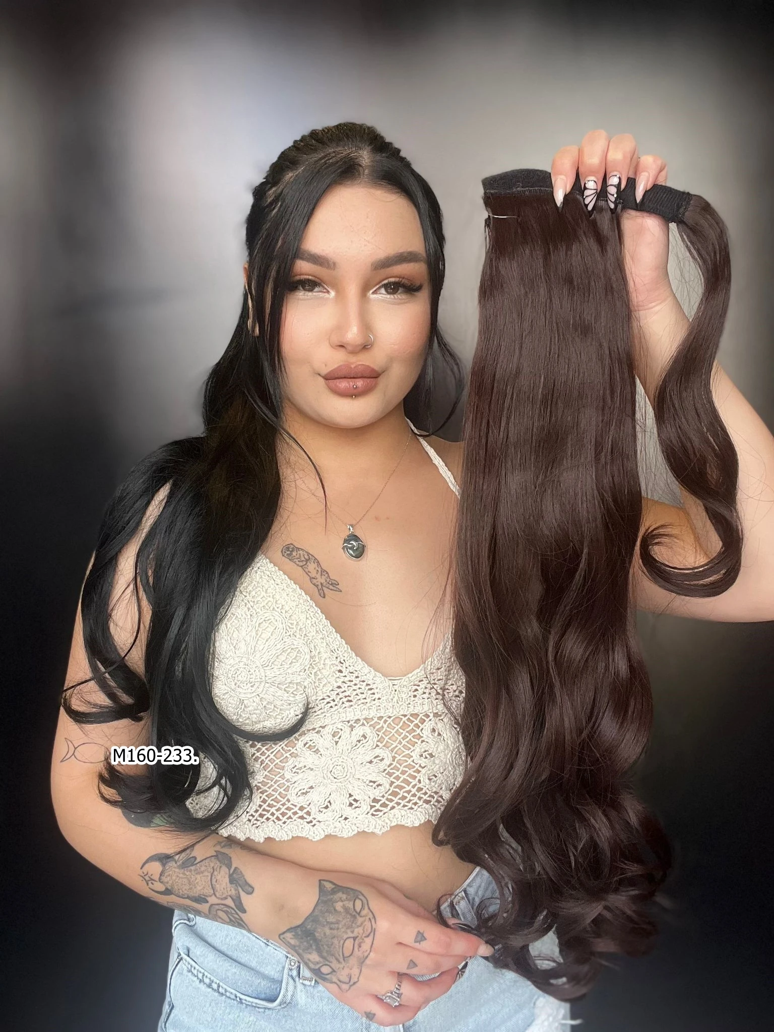 Bağcıklı Dalgalı At Kuyruğu - Koyu Kahve