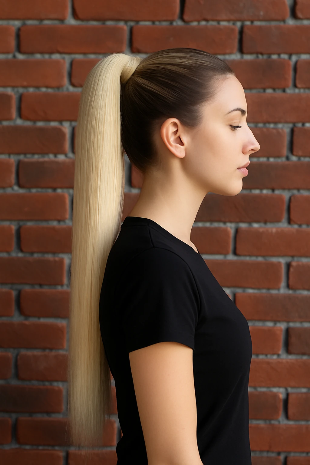 Gerçek saç Bağcıklı cırtlı boyanabilir fönlenebilir At kuyruğu Renk seçenekli