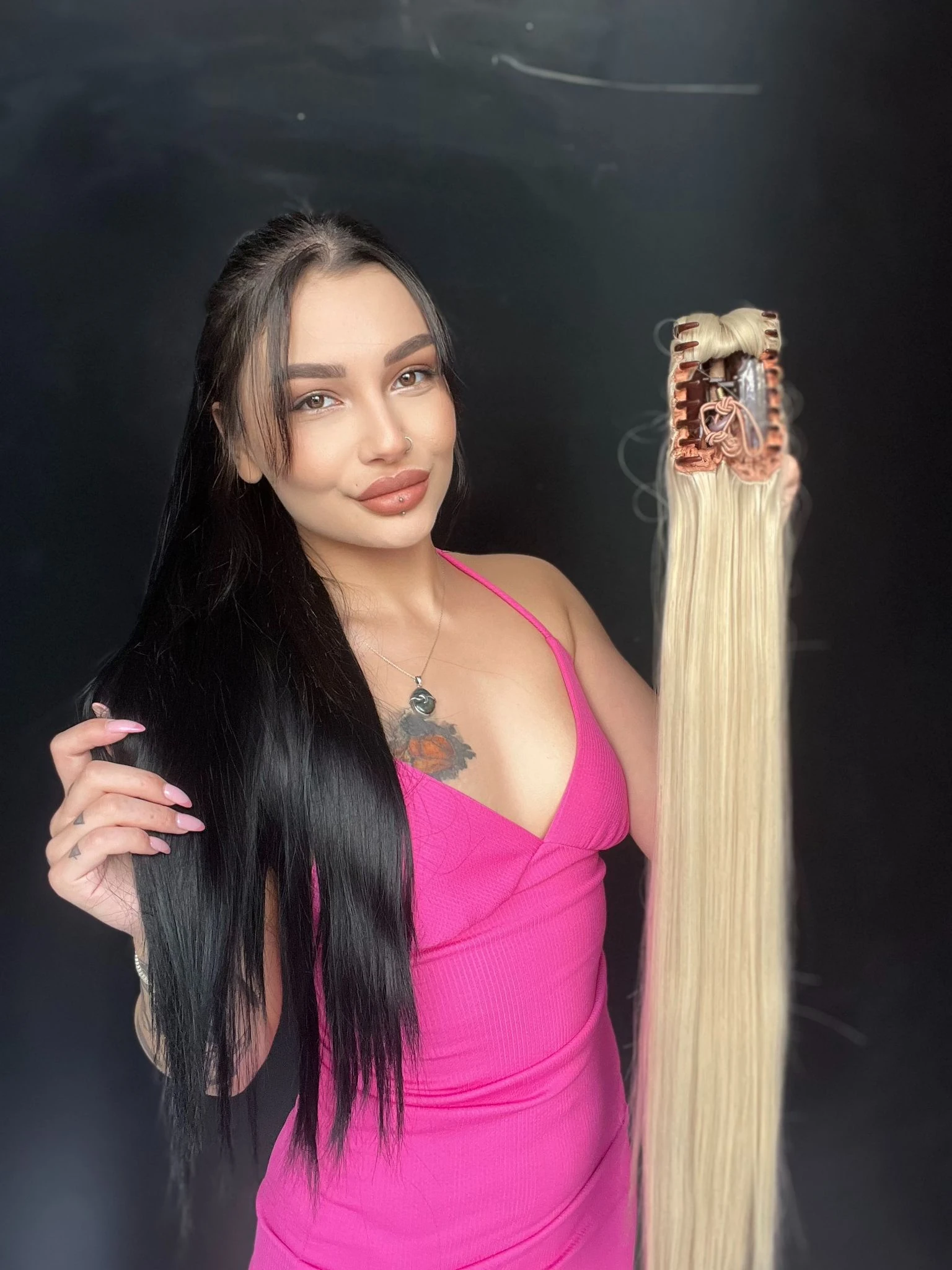 Düz Mandallı Tokalı Postiş At Kuyruğu  tak ve çık Soğuk Sarı