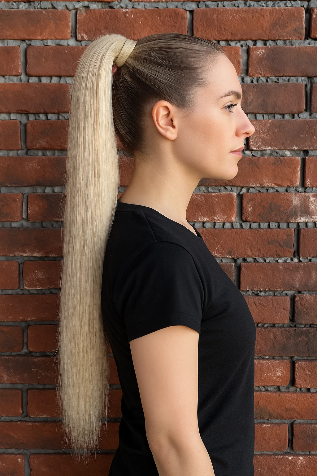 Gerçek saç Bağcıklı cırtlı boyanabilir fönlenebilir At kuyruğu Renk seçenekli