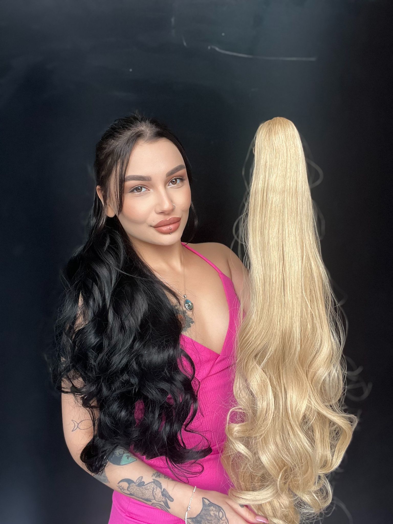 80 cm Ekstra Uzun At kuyruğu Tokalı Postiş Sıcak Sarı