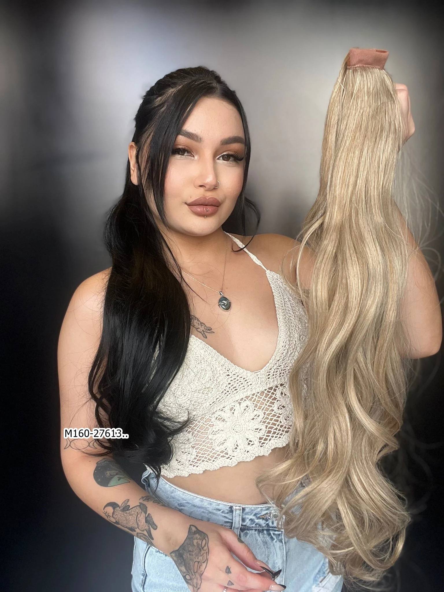 Bağcıklı Dalgalı At Kuyruğu - Karamel Platin Röfleli