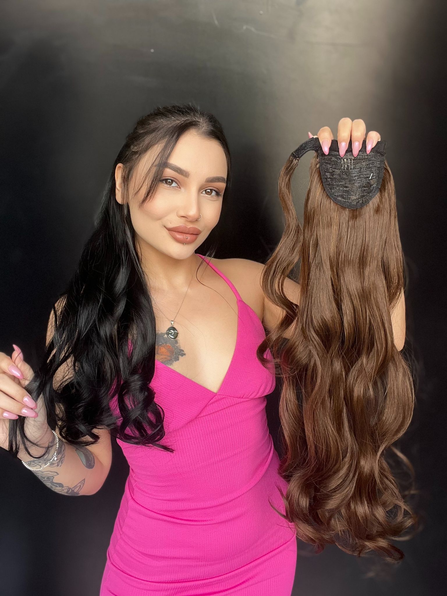 Cırcırtlı Bağcıklı At Kuyruğu Tak çık Kahverengi