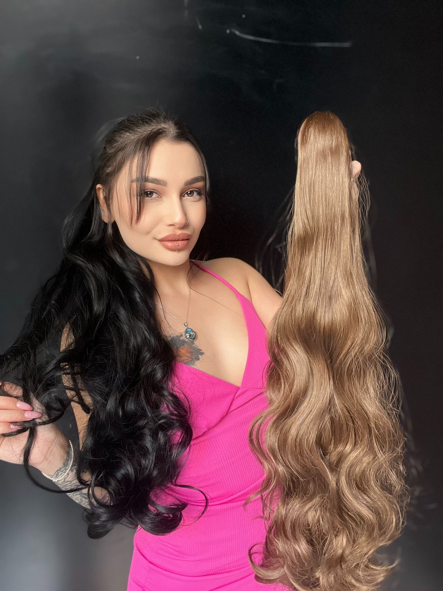 80 cm Ekstra Uzun At kuyruğu Tokalı Postişaçıkkumrak