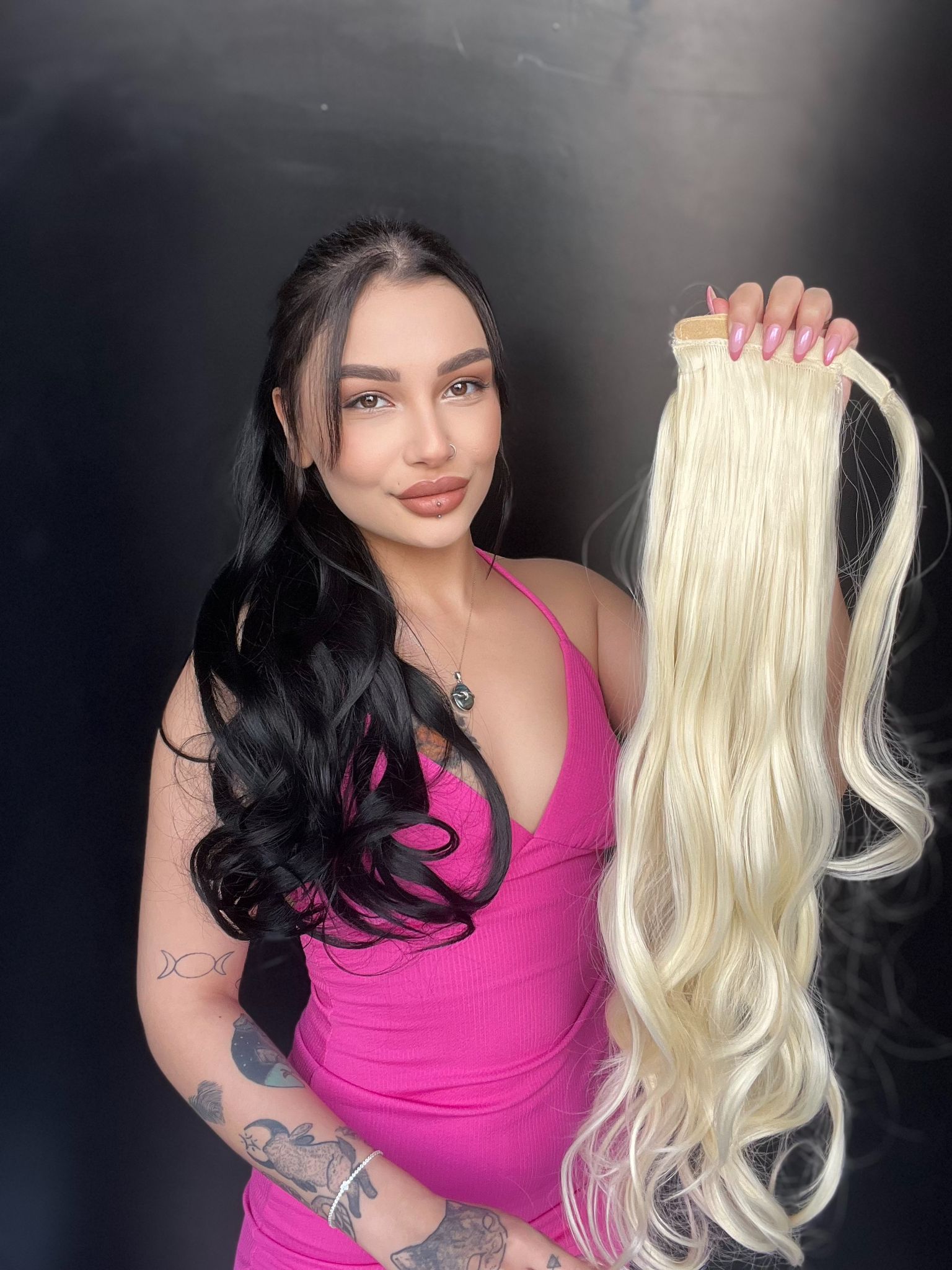 Cırcırtlı Bağcıklı At Kuyruğu Tak çık Doğal sarı