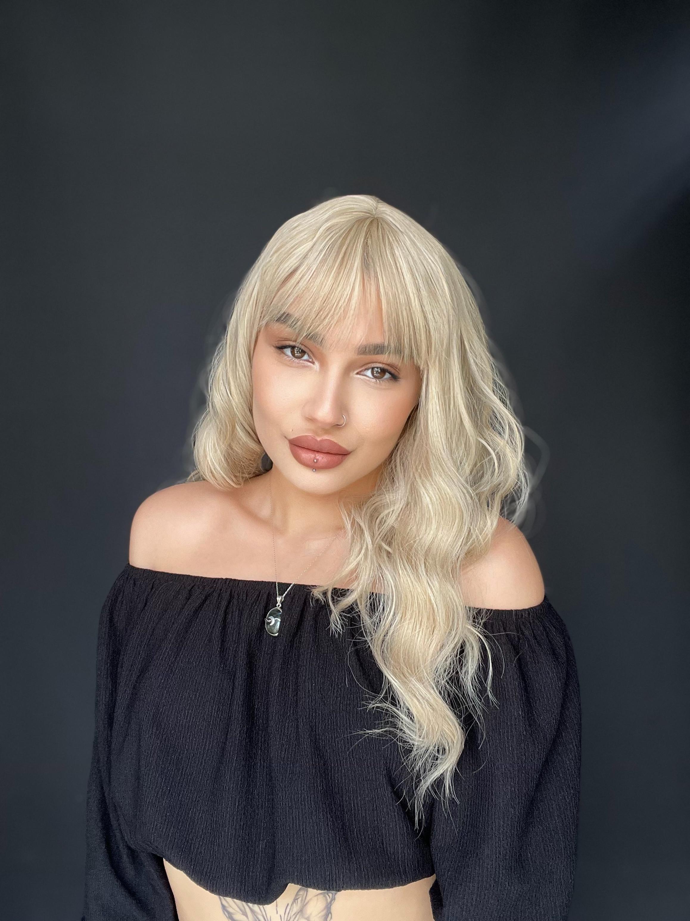 Okyanus Dalgası Perçemli Medikal Peruk perçemli fiber Küllü Sarı