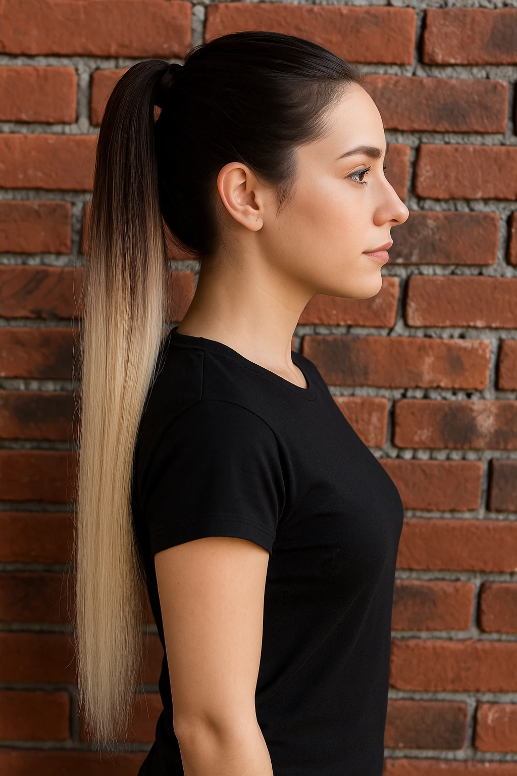 Gerçek saç Bağcıklı cırtlı boyanabilir fönlenebilir At kuyruğu Renk seçenekli