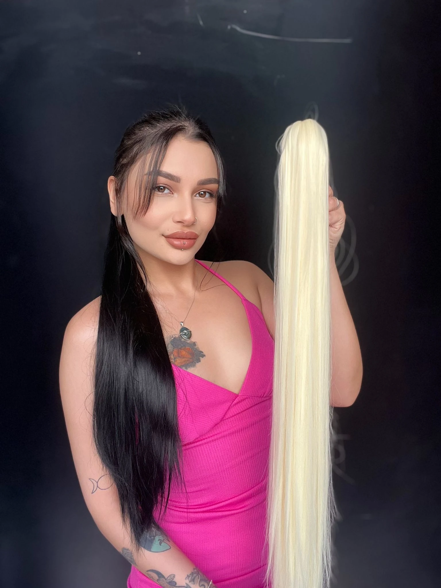 Düz Mandallı Tokalı Postiş At Kuyruğu  tak ve çık Platin