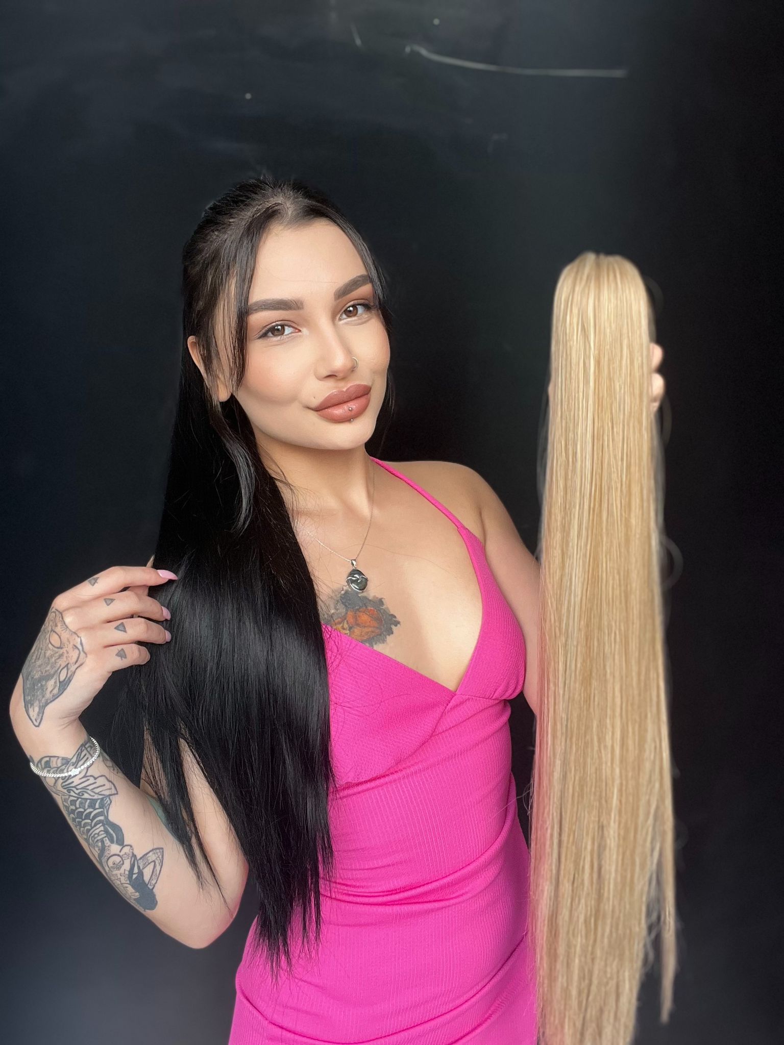 Düz Mandallı Tokalı Postiş At Kuyruğu  tak ve çık Sarı ışıltılı