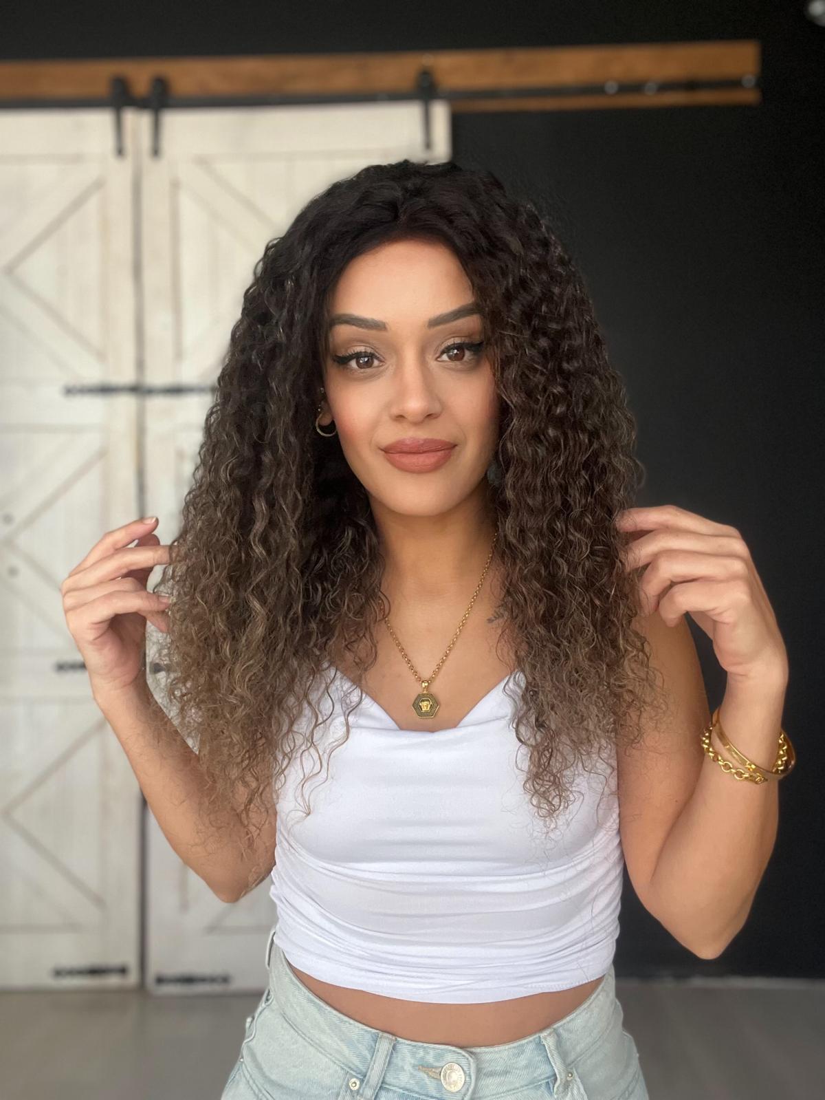 Yıka Çık orjinal su dalgası Tül peruk Işıltılı renk