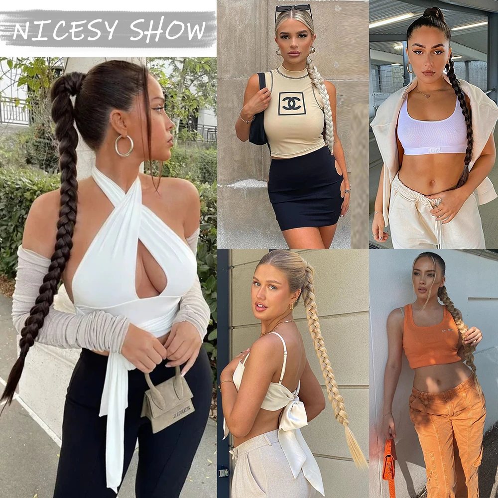 Lastikli Örgü At Kuyruğu Kendi saçına ör ve çık