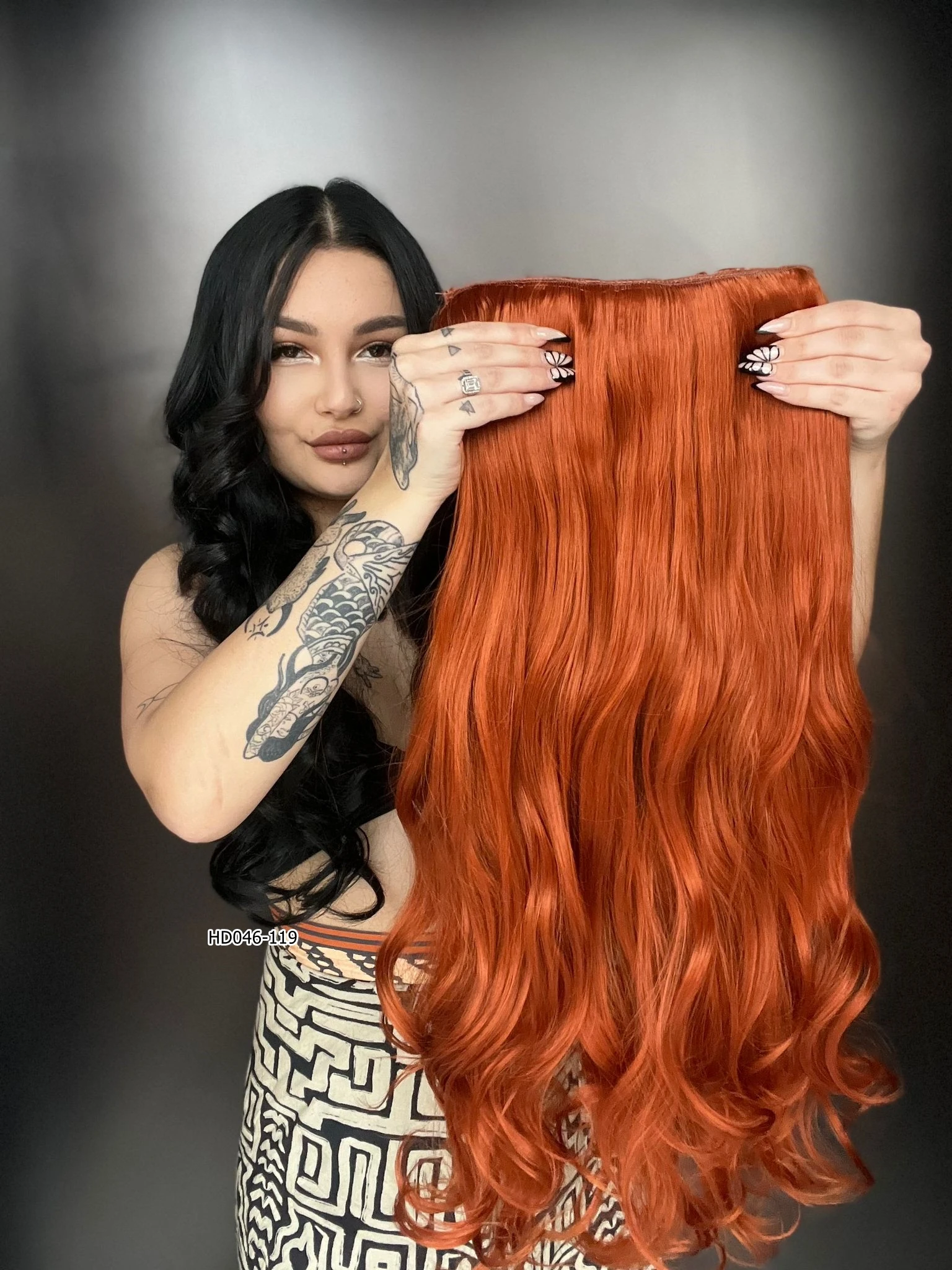 Dalgalı Yarım Ay + 2 Yan Çıt Çıt - Bakır