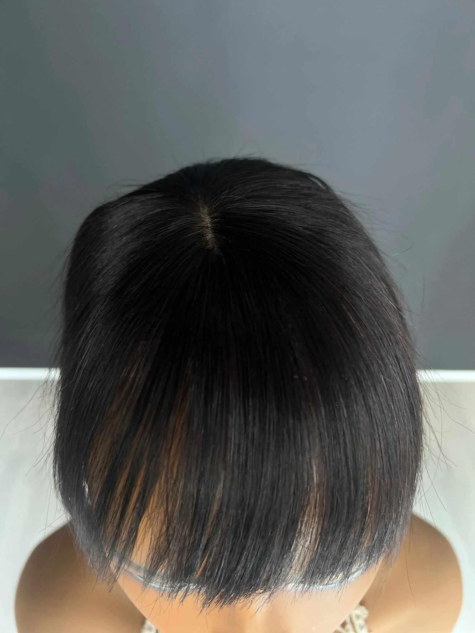 Baby ipek Taban Tepelik Tepe kısmı özel KOMPLE CİLT görünümlü gerçek saçtan özel üretim babytepeli37