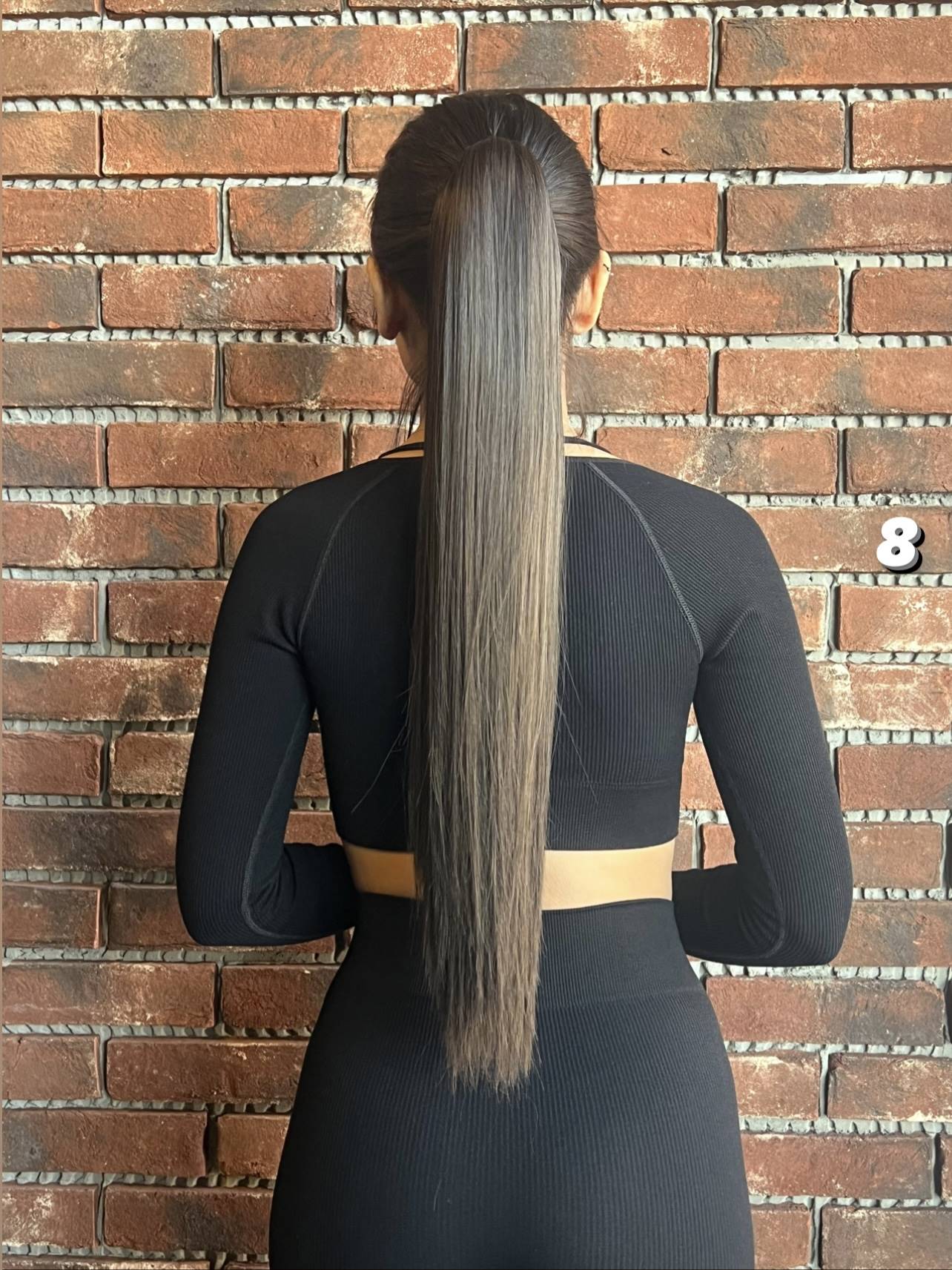 Tokalı Düz At Kuyruğu - Açık Kahve