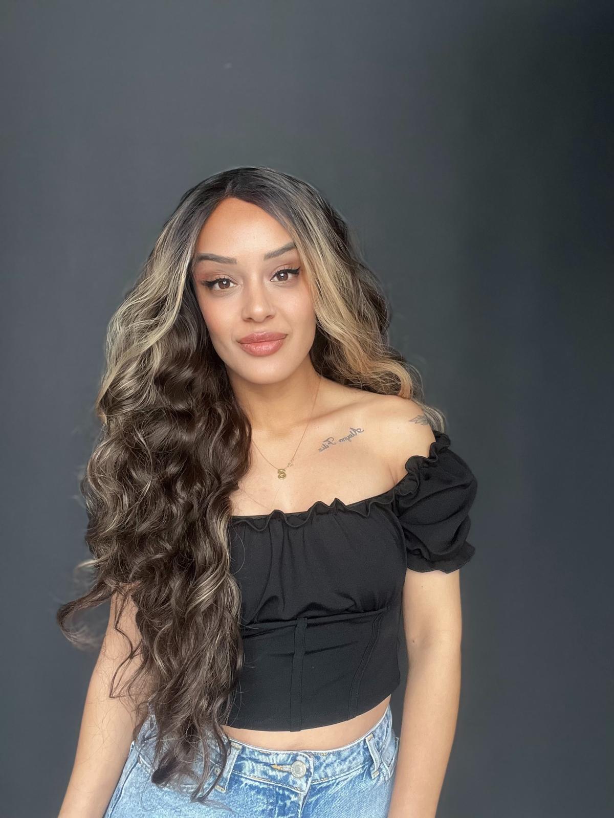 Full Tül peruk Heryöne ayrım yapılır toplanır Dalgalı Dansöz Boy tül peruk