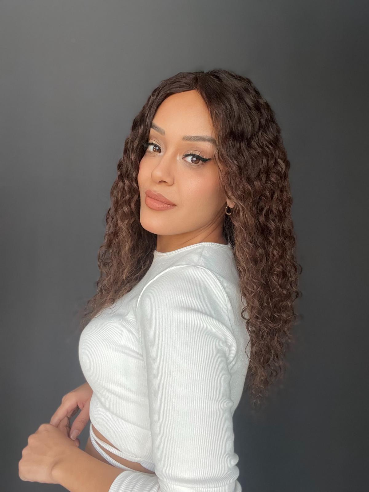 Yıka Çık Orjinal Kendi dalgalı Tül peruk