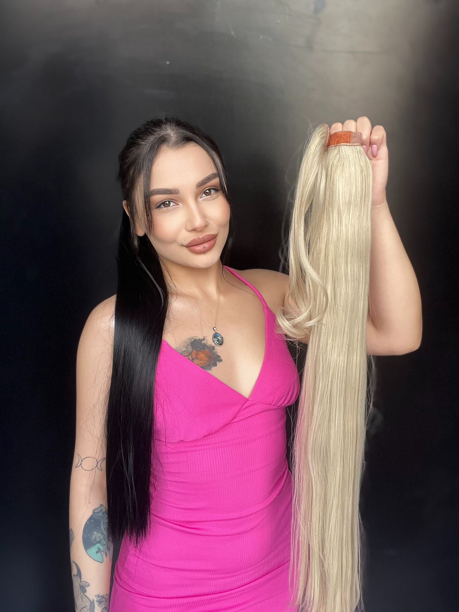 Cırtcırt Bağcıklı Tak çık Düz uzun at kuyruğu küllü sarı