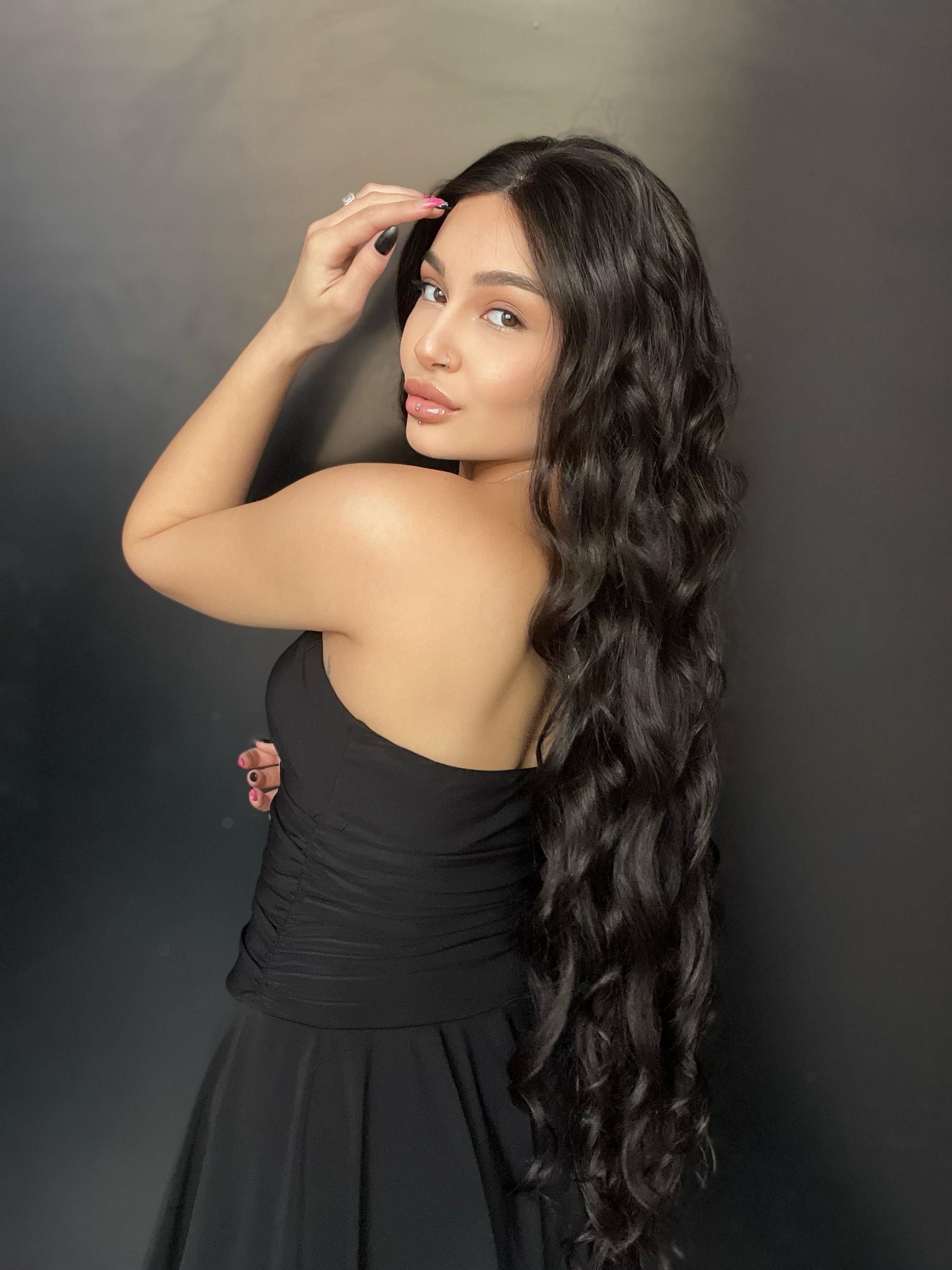 1 mettre 400 gr Ekstra boy%100 Doğal Gerçek saç Tül Peruk Orjinal insan saçı