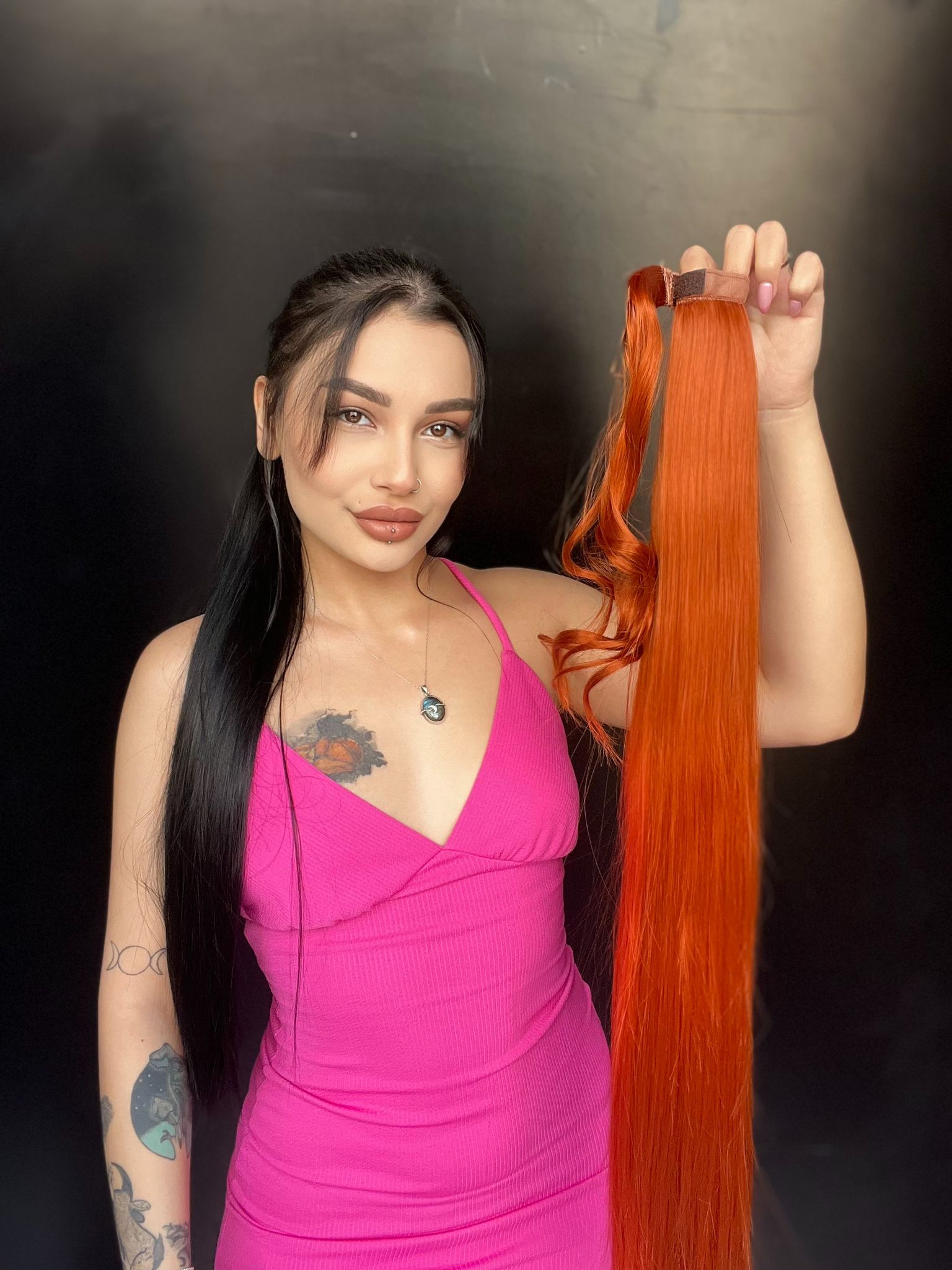 Cırtcırt Bağcıklı Tak çık Düz uzun at kuyruğu Bakır