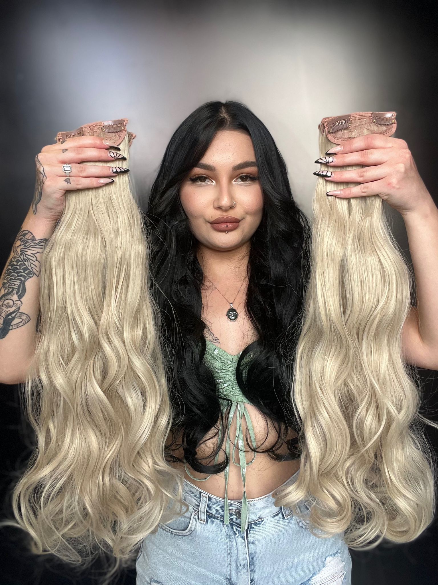 Dalgalı 8 Parça Çıt Çıt - Kumral Beyaz Platin Röfleli