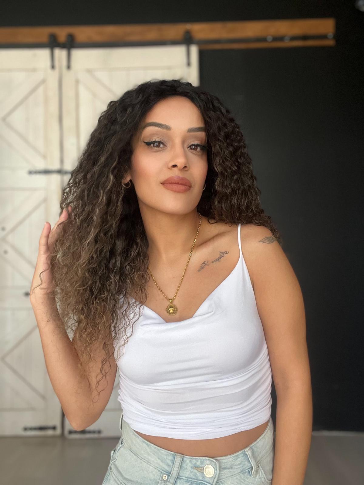 Yıka Çık orjinal su dalgası Tül peruk Işıltılı renk