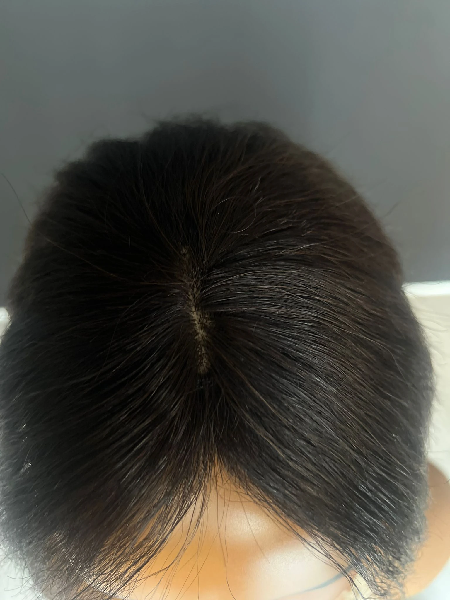 Baby ipek Taban Tepelik Tepe kısmı özel KOMPLE CİLT görünümlü gerçek saçtan özel üretim babytepeli36