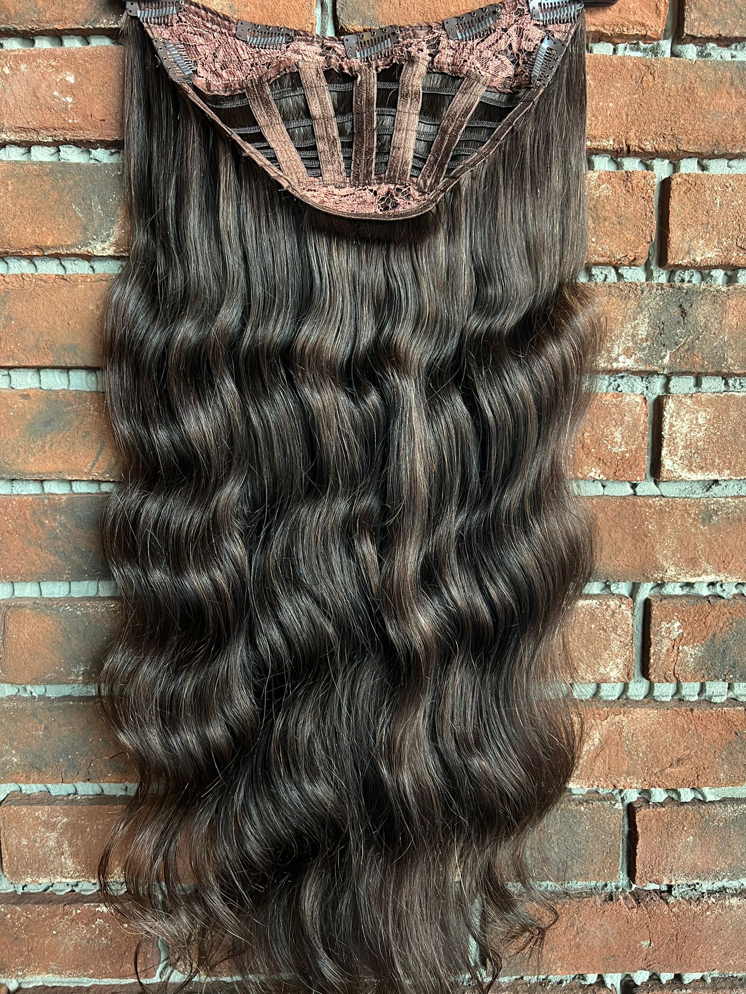 U Part Peruk yarımay çıtçıt Gerçek Saç