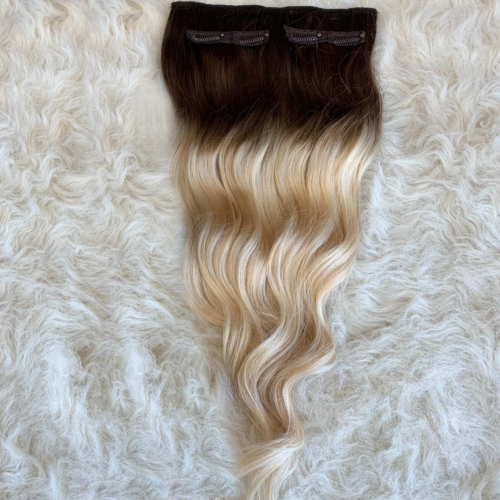 3 Parça Gerçek  Yarım Ay Çıt Çıt Saç 150gr