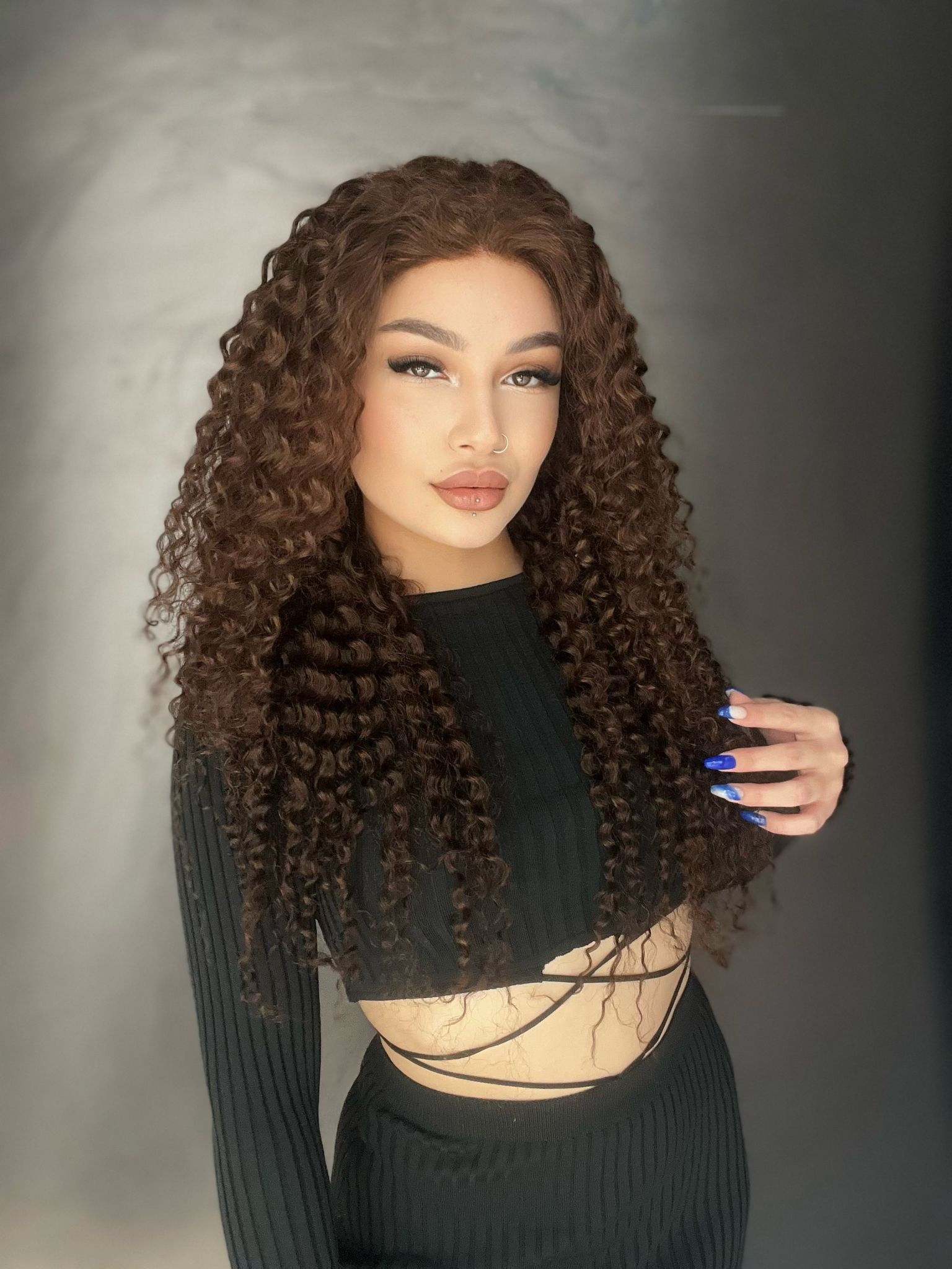 Yıka Çık Orjinal Kendi dalgalı Tül peruk