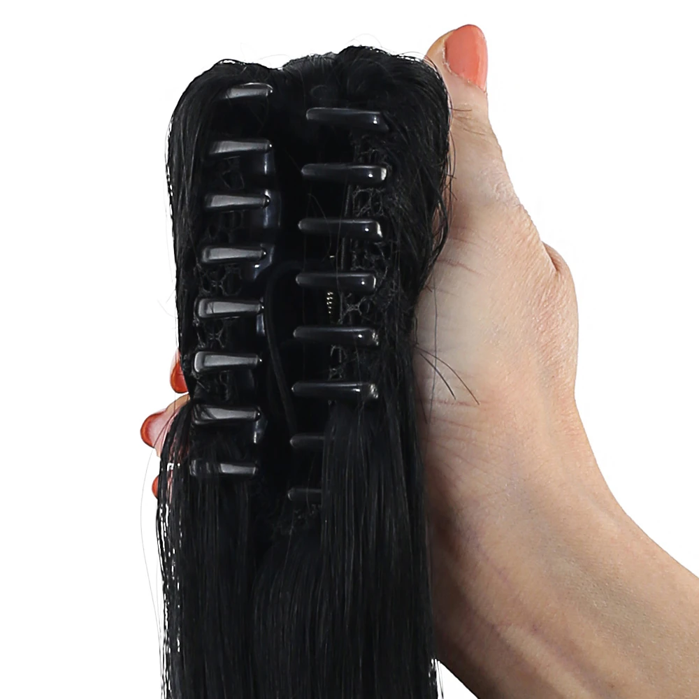 Tak ve Çık Tokalı Dalgalı At Kuyruğu - Siyah 80cm