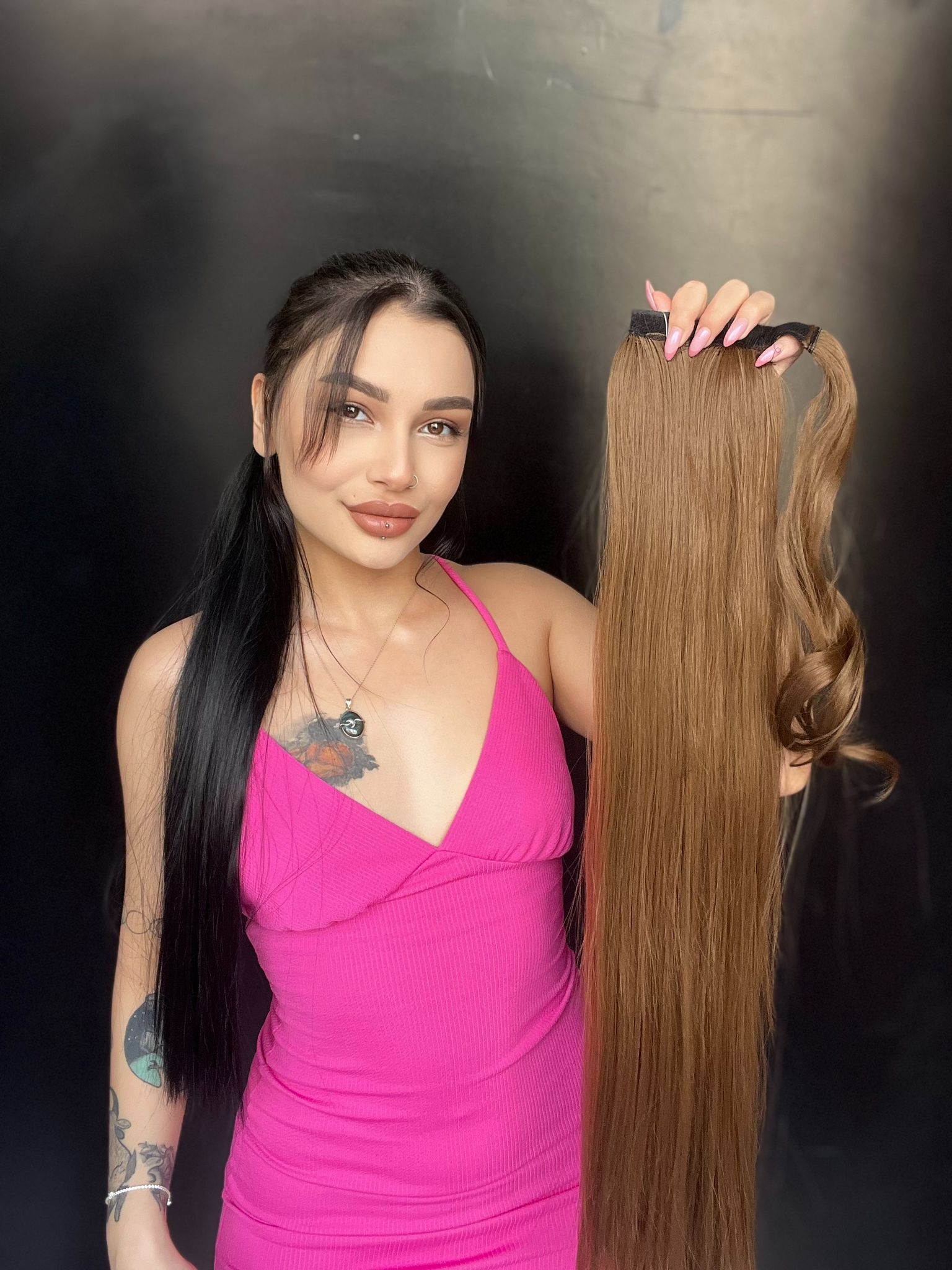 Cırtcırt Bağcıklı Tak çık Düz uzun at kuyruğu Kumral