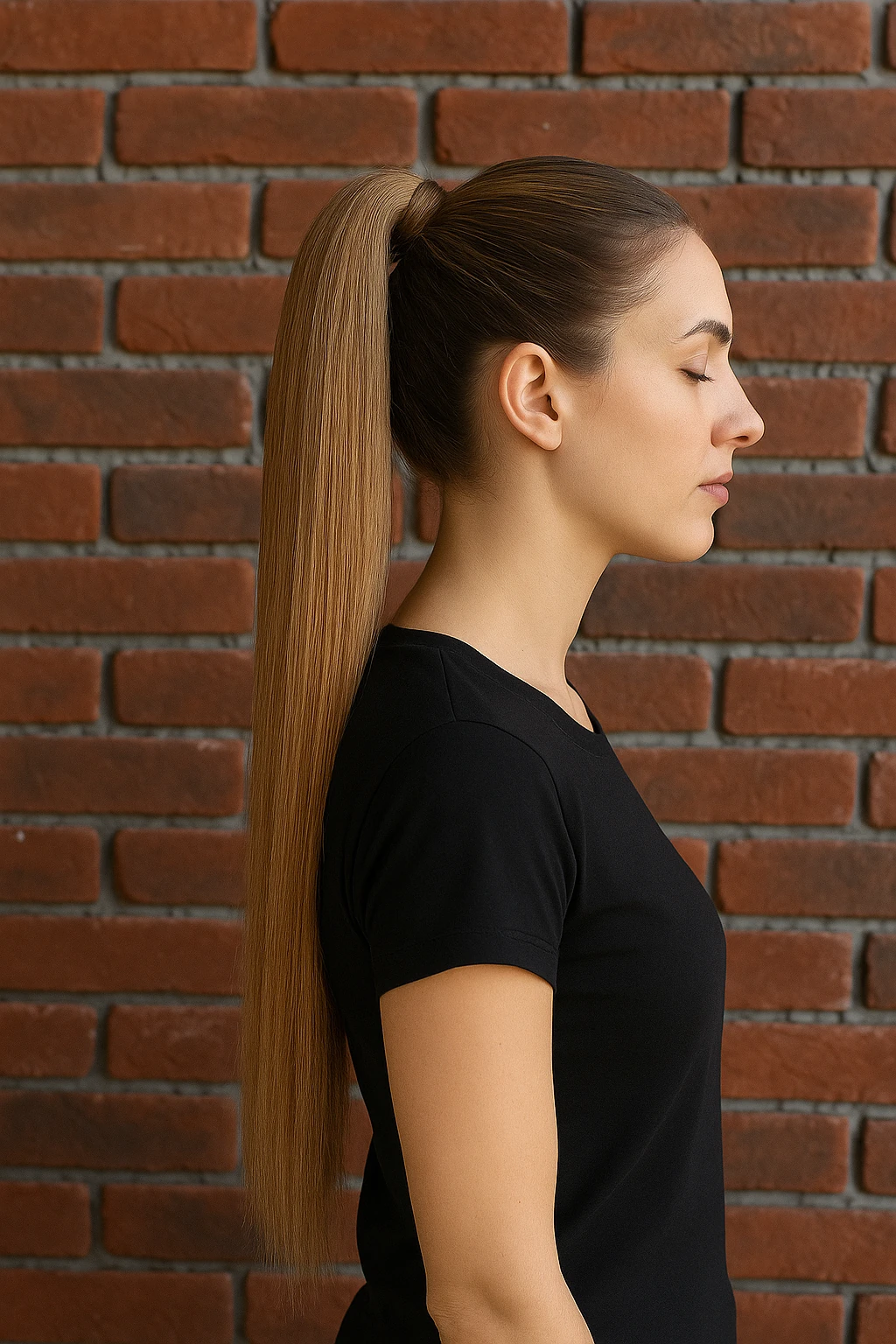 Gerçek saç Bağcıklı cırtlı boyanabilir fönlenebilir At kuyruğu Renk seçenekli