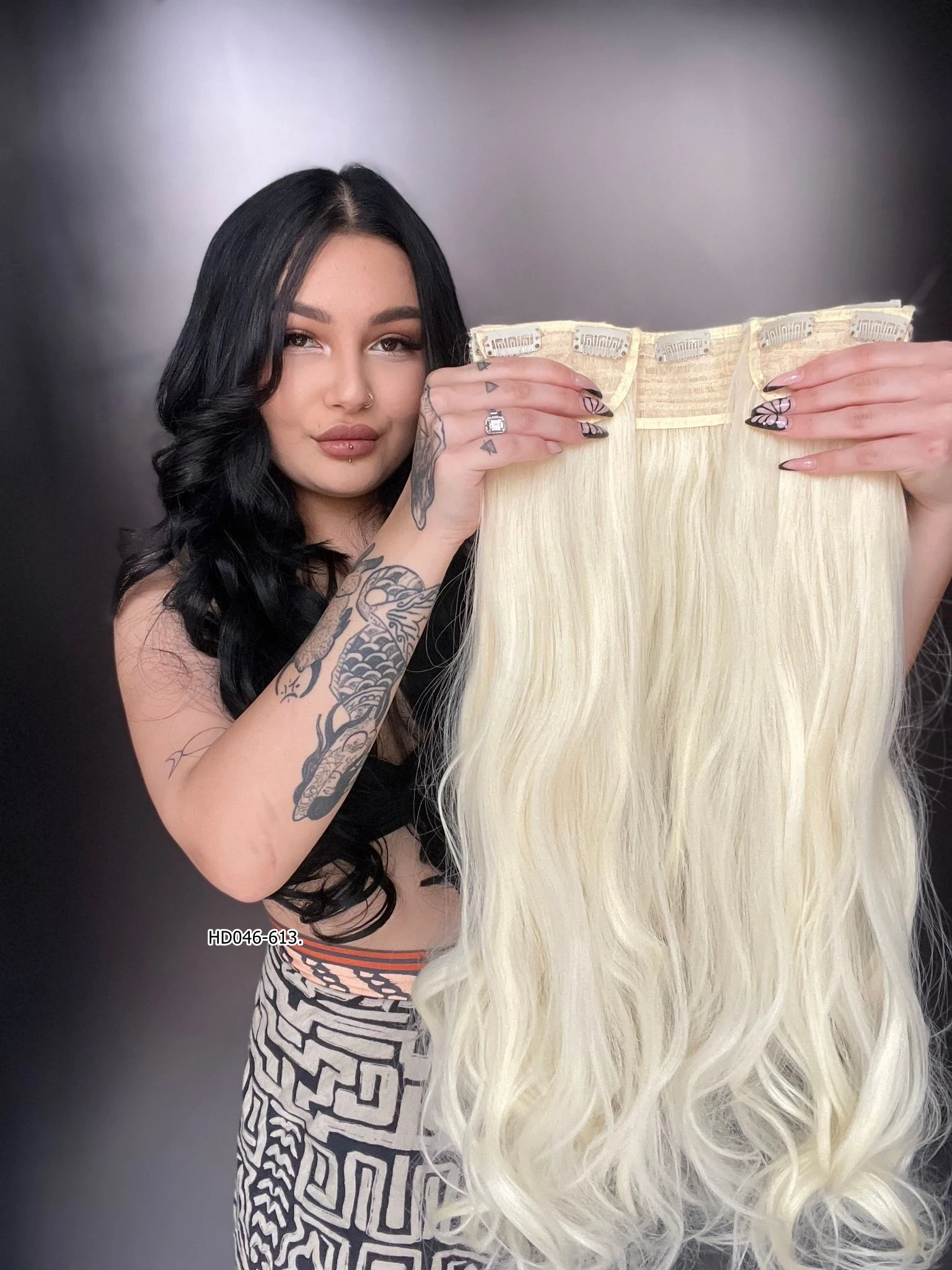 Dalgalı Yarım Ay + 2 Yan Çıt Çıt - Platin