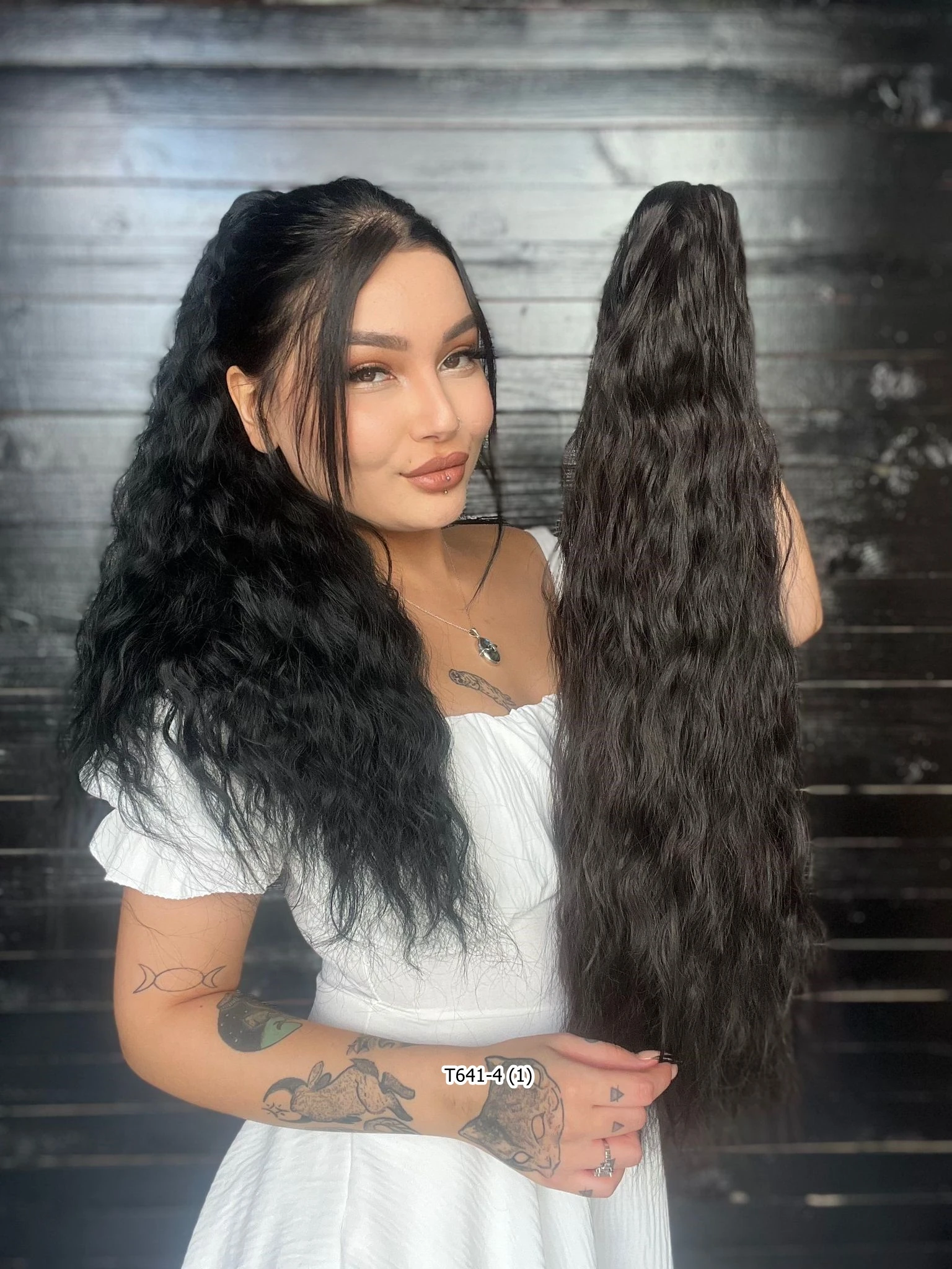 70cm Postiş Tokalı Kabarık Dalgalı At Kuyruğu - Siyah