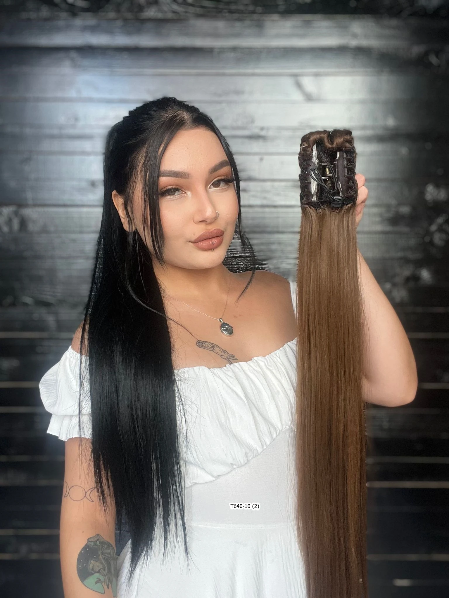 70cm Postiş Tokalı Düz At Kuyruğu - Kumral